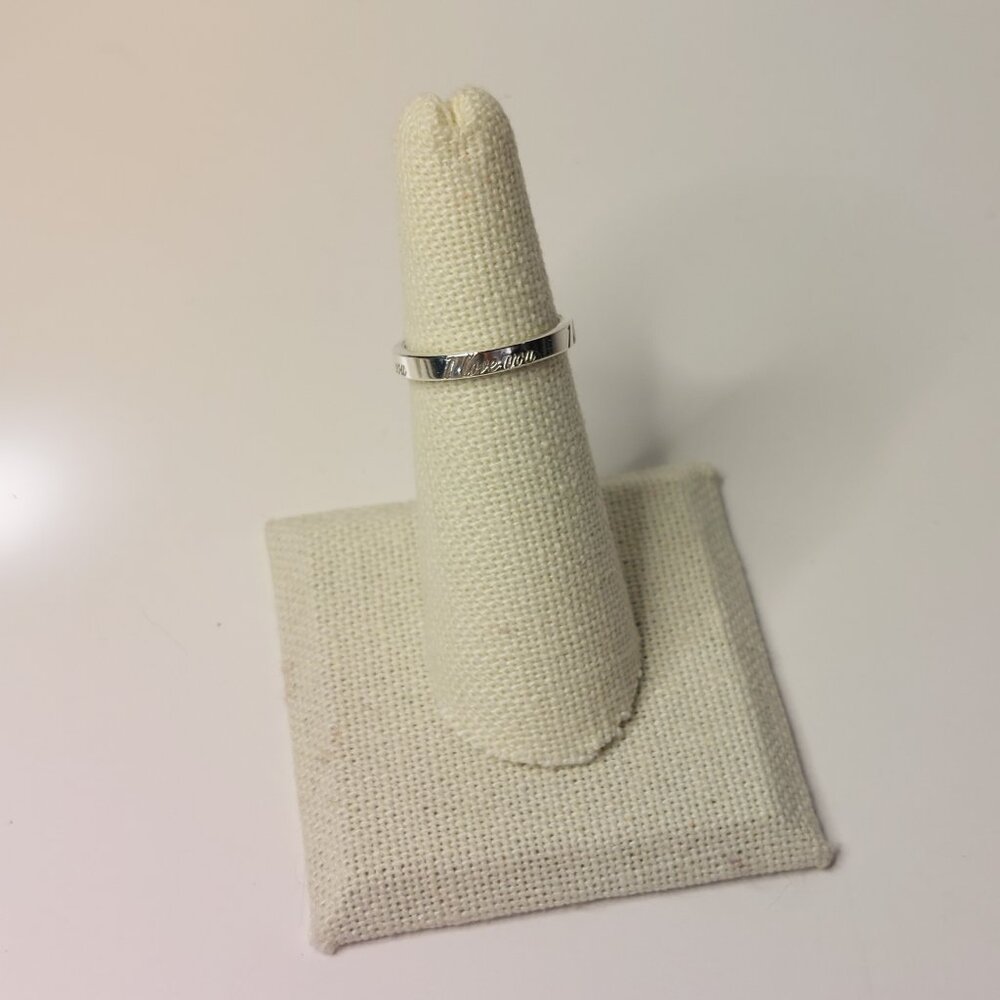 Tiffany & Co. Sterling Silver I Love You Size 5.75 Stacking Band Ring - Picture 3 of 5